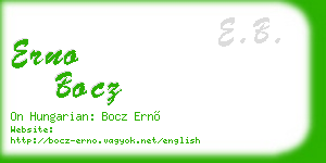 erno bocz business card