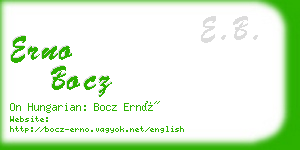 erno bocz business card